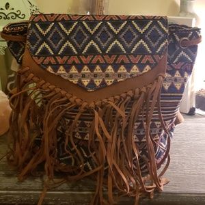Aztec patterned medium size backpack